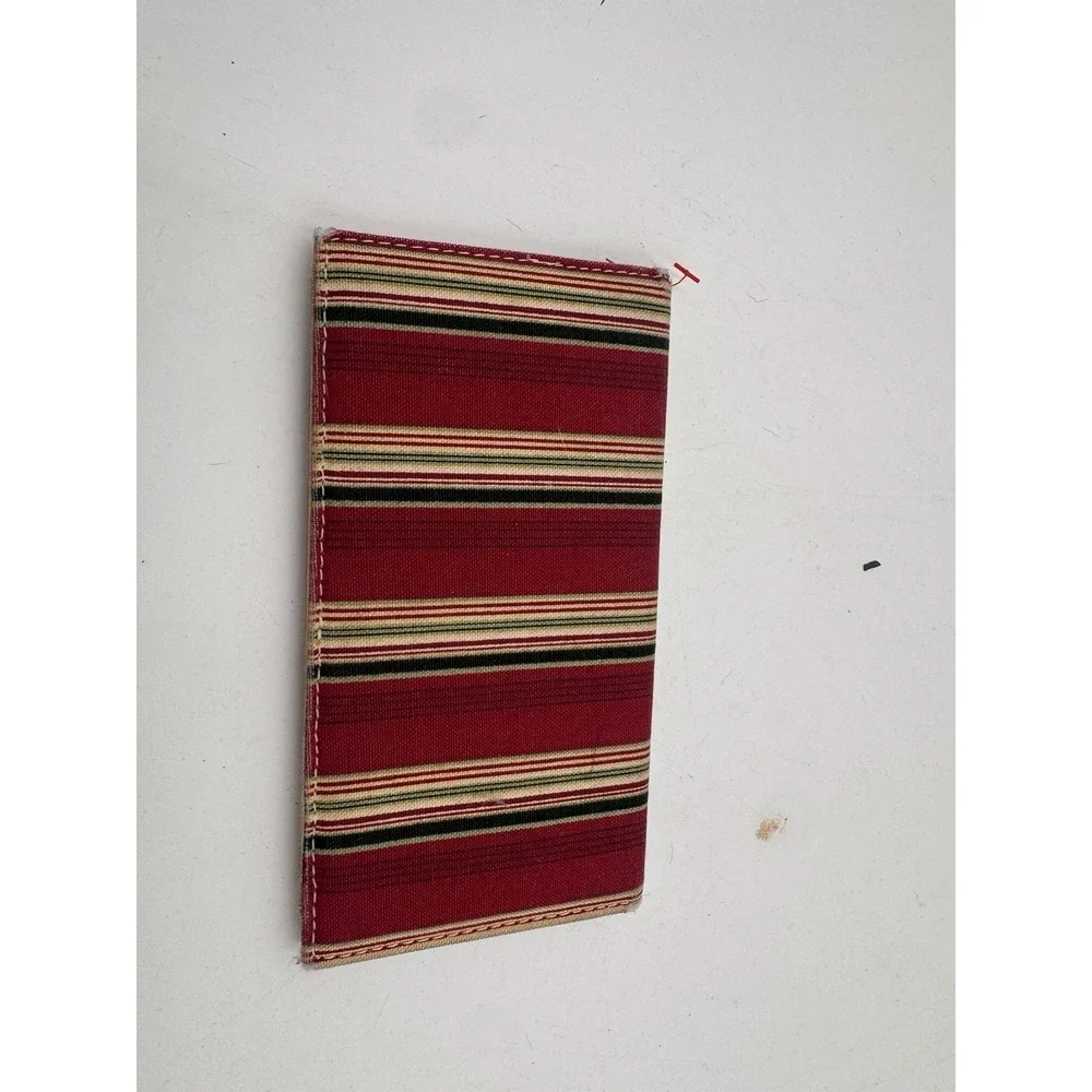 Longaberger Homestead NOS Fabric Checkbook Money Cover Sunny Day Stripe & Logo